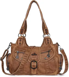 Angel Kiss Hobo Bags for Women Vegan Leather Shoulder Purses and Handbags Ladies Roomy Tote Bags Purse with Crossbody Strap