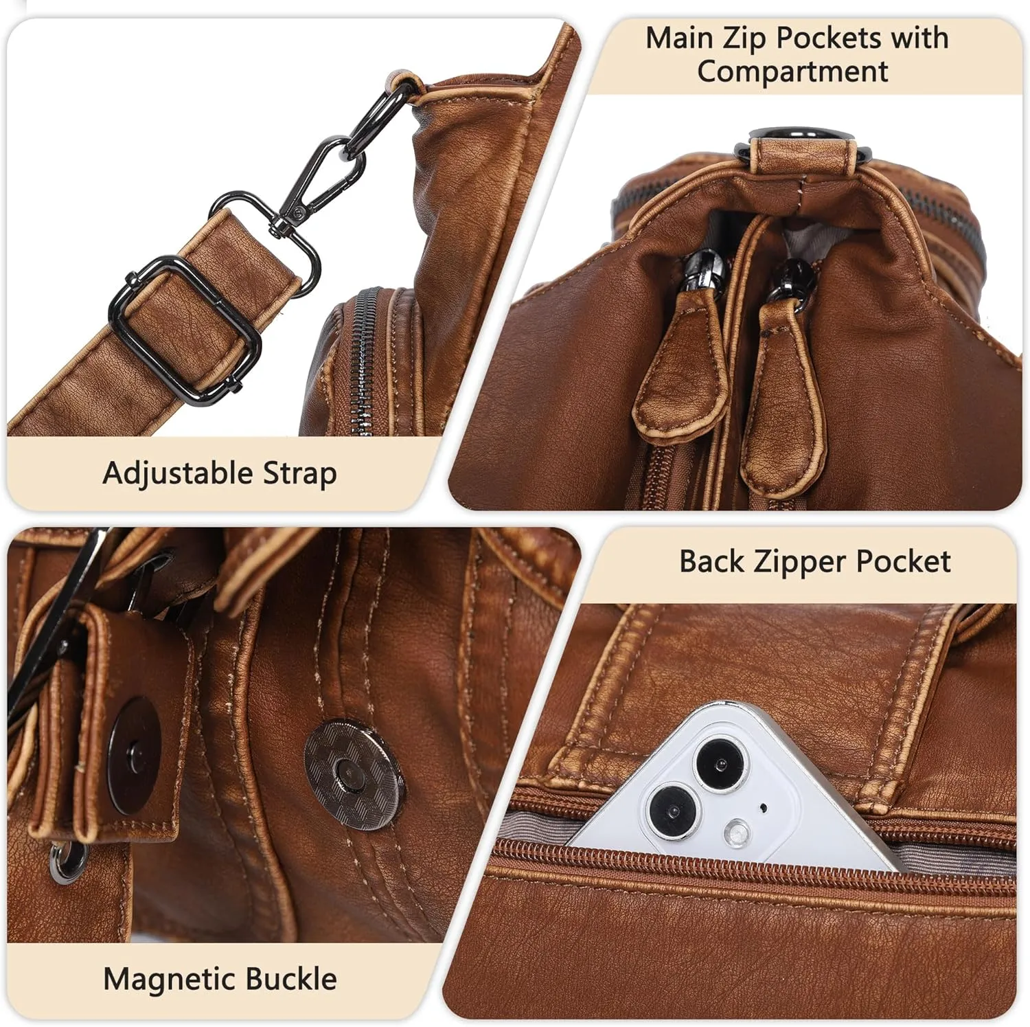 Angel Kiss Hobo Bags for Women Vegan Leather Shoulder Purses and Handbags Ladies Roomy Tote Bags Purse with Crossbody Strap