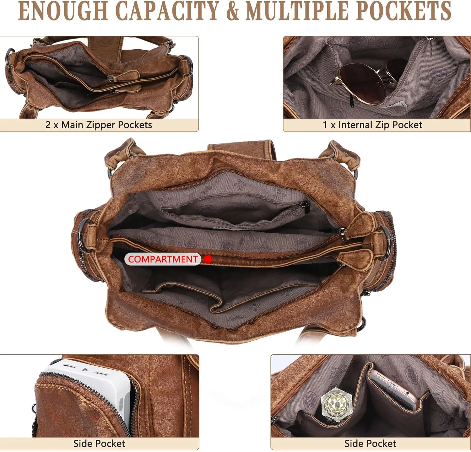 Angel Kiss Hobo Bags for Women Vegan Leather Shoulder Purses and Handbags Ladies Roomy Tote Bags Purse with Crossbody Strap