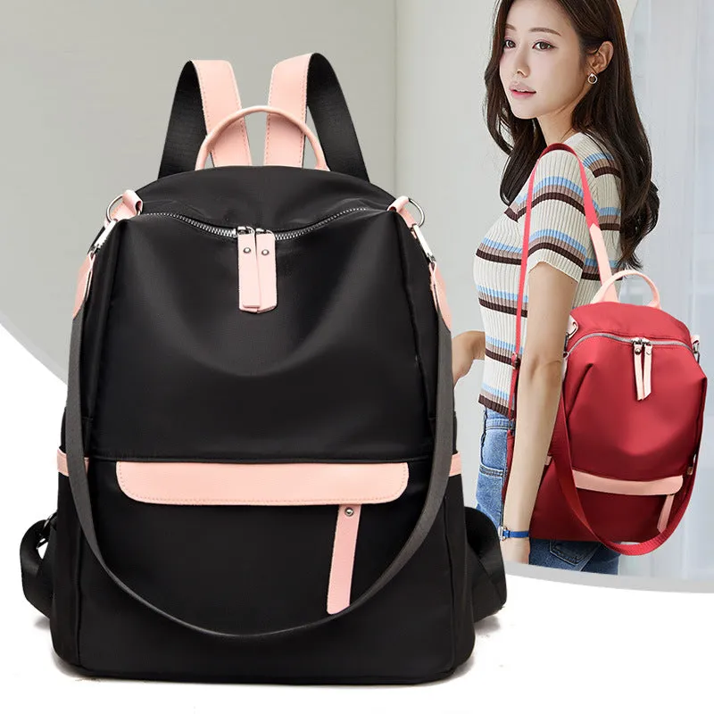 Backpack Fashion Small Fresh Contrast Color travel  Dual-Use Schoolbag