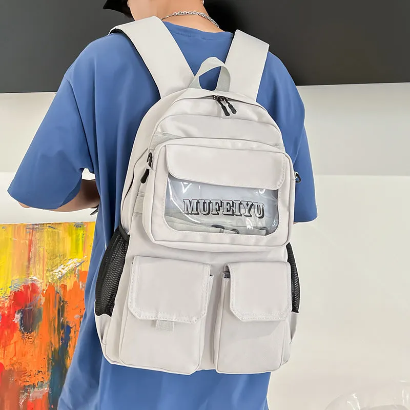 Backpack Men Outdoor travel Fashion Early High School Student School  Women shoulder bag
