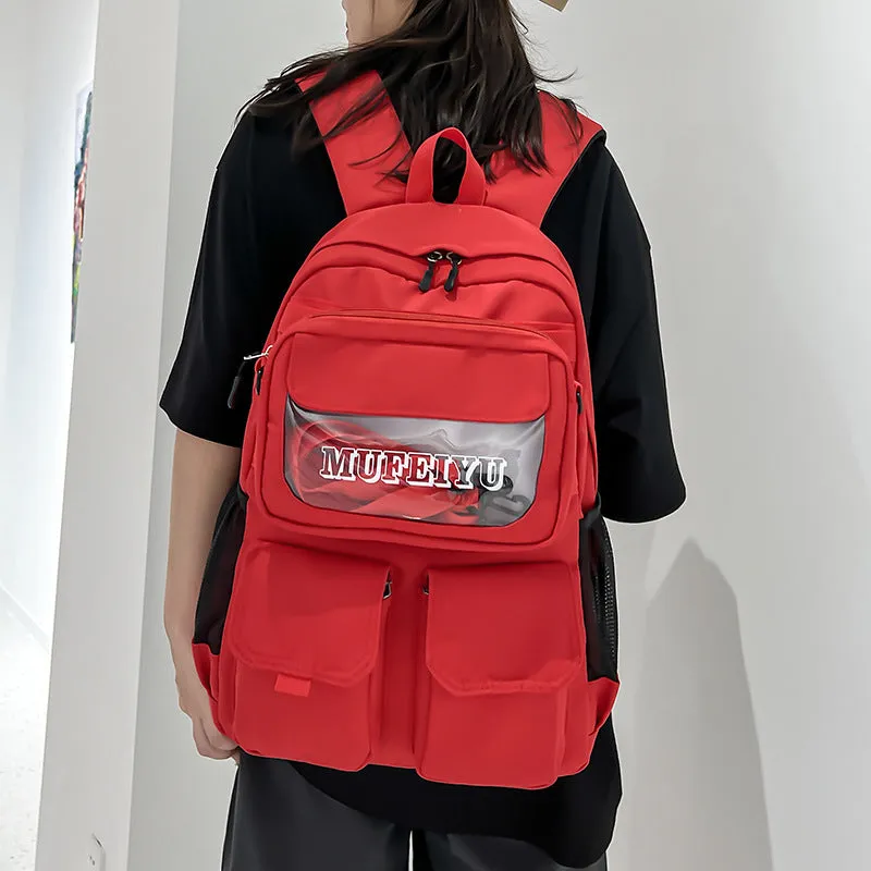 Backpack Men Outdoor travel Fashion Early High School Student School  Women shoulder bag