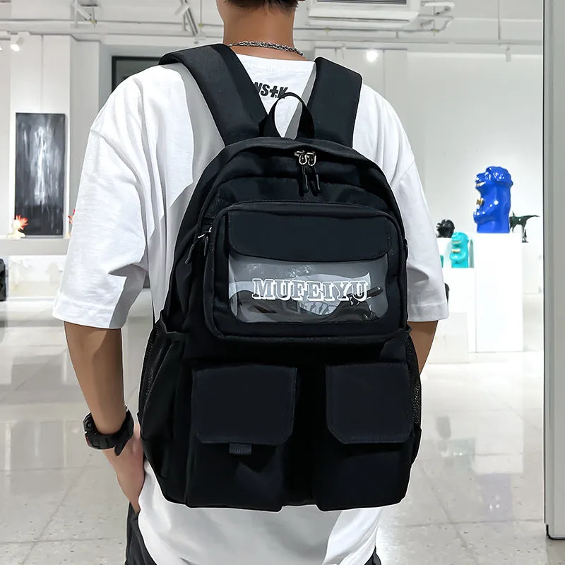 Backpack Men Outdoor travel Fashion Early High School Student School  Women shoulder bag