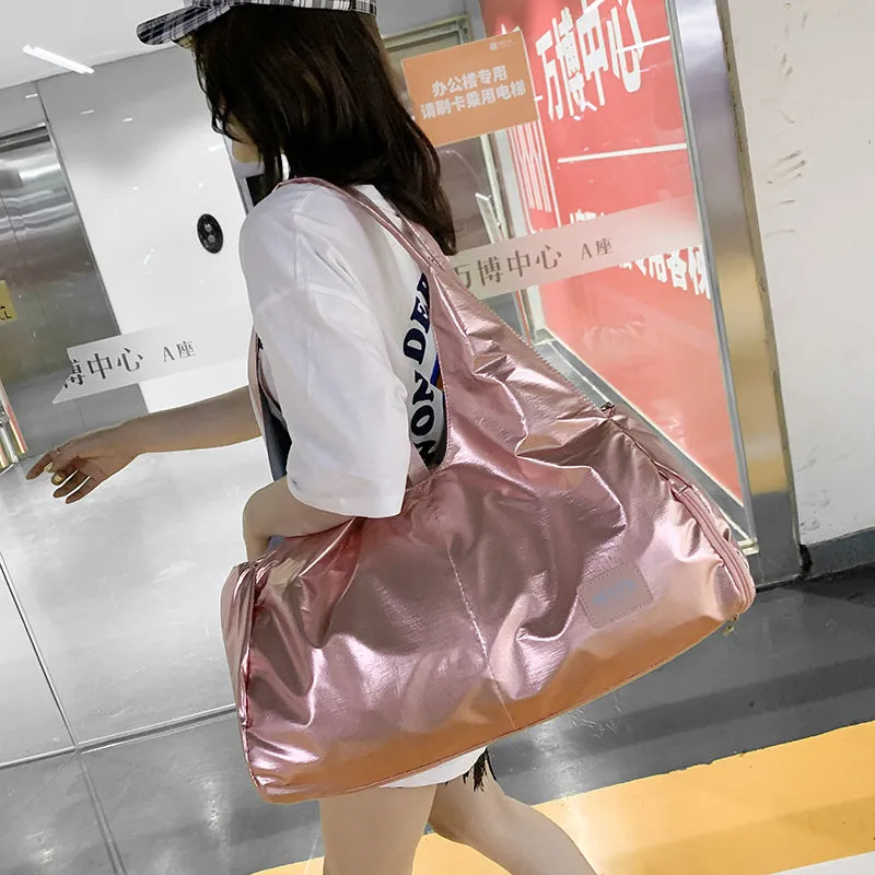 Backpack Travel Bag Women's Sports Fitness Yoga Tide Luggage Bag Large Capacity Folding Handbag Independent Shoe Pouch One Piece