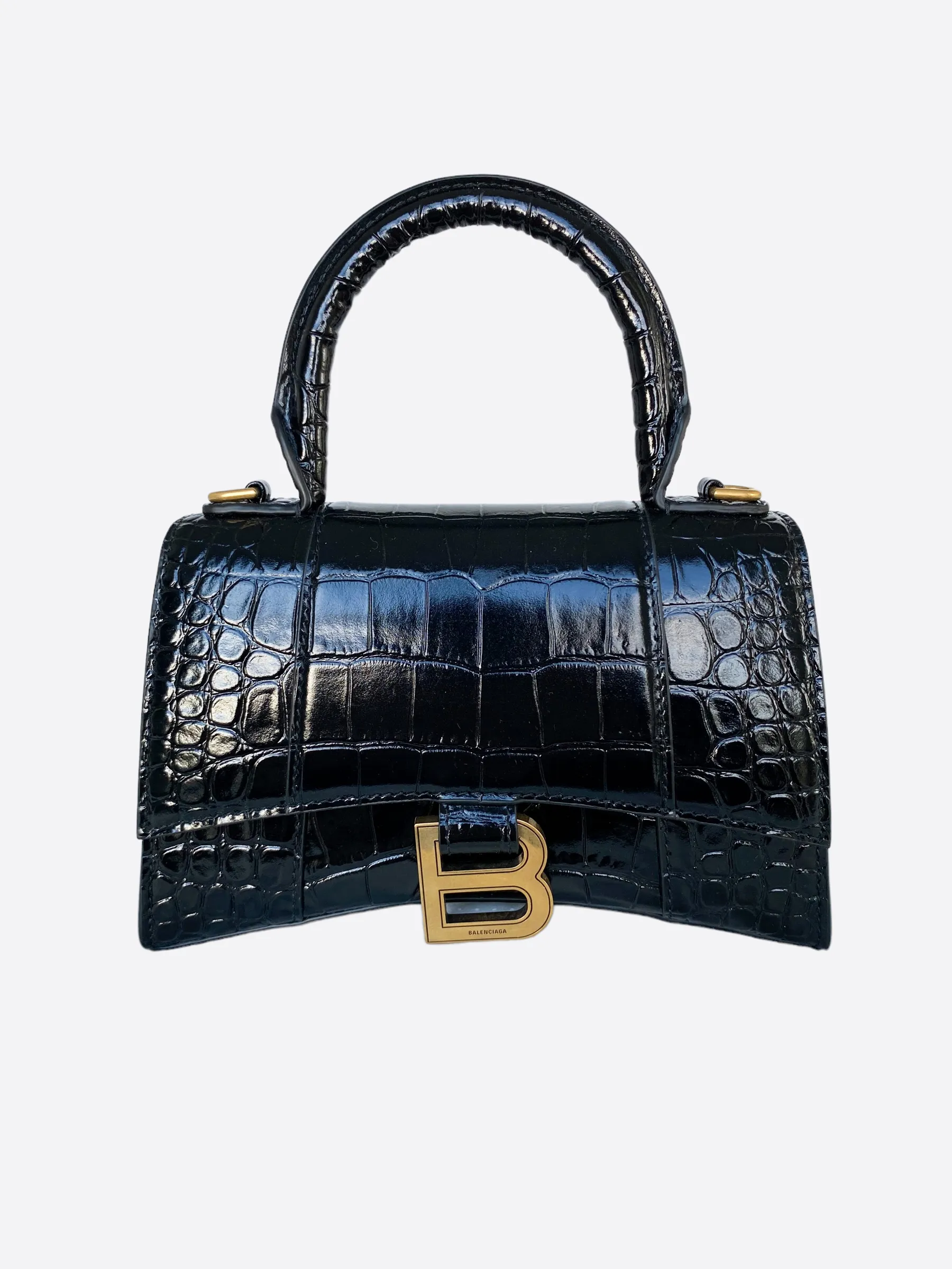 Balenciaga Hourglass Crocodile Mini Bag