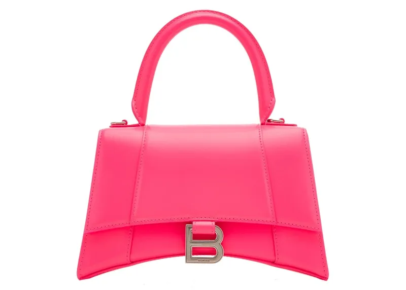 Balenciaga Hourglass Small Top Handle Bag Acid Fuchsia