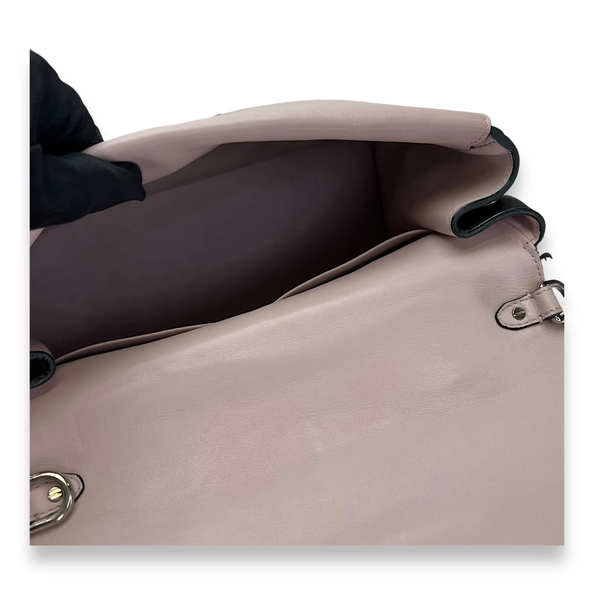 Be Dior Flap Top handle bag in Calfskin, Silver Hardware