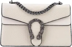 Bealin Women's Crossbody Shoulder Bag Retro Snake Print Square Satchel Handbag Chain Strap Clutch Leather Bag