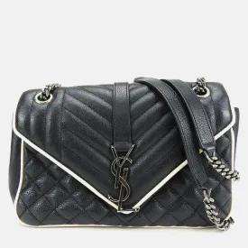 Black Leather Medium Monogram Triquilt Matelass&eacute; Envelope Bag