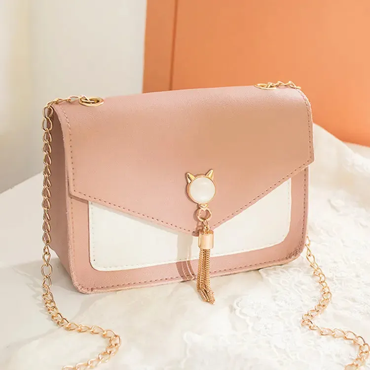 Cat Lock Chain Crossbody Bag