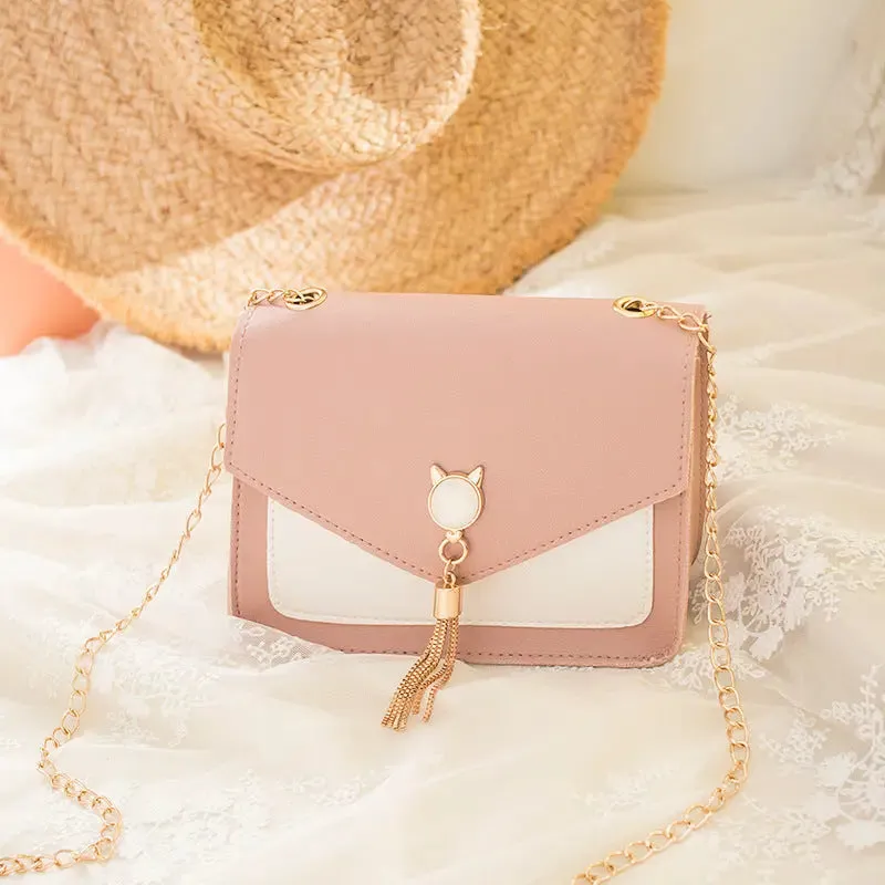 Cat Lock Chain Crossbody Bag