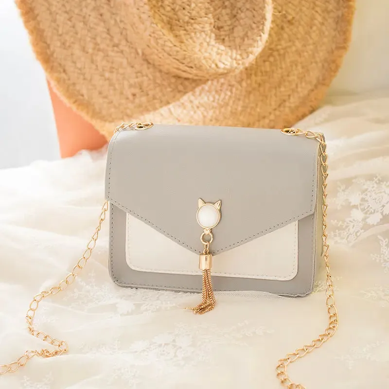Cat Lock Chain Crossbody Bag