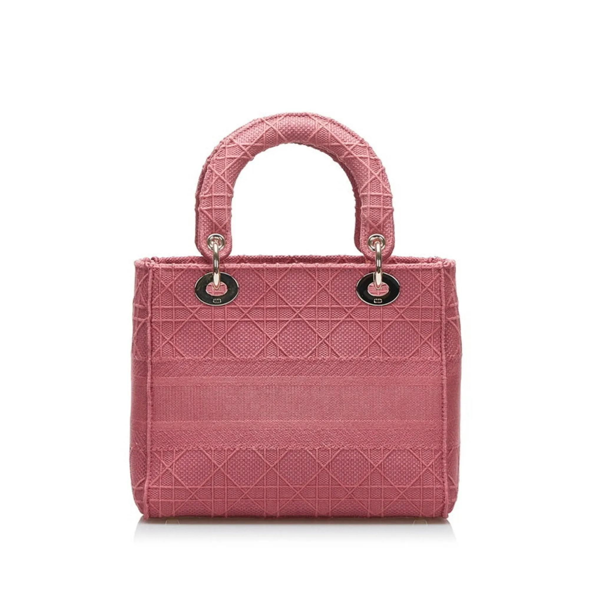 CHRISTIAN DIOR Dior Canage Lady Delight Handbag Shoulder Bag Pink Canvas Ladies
