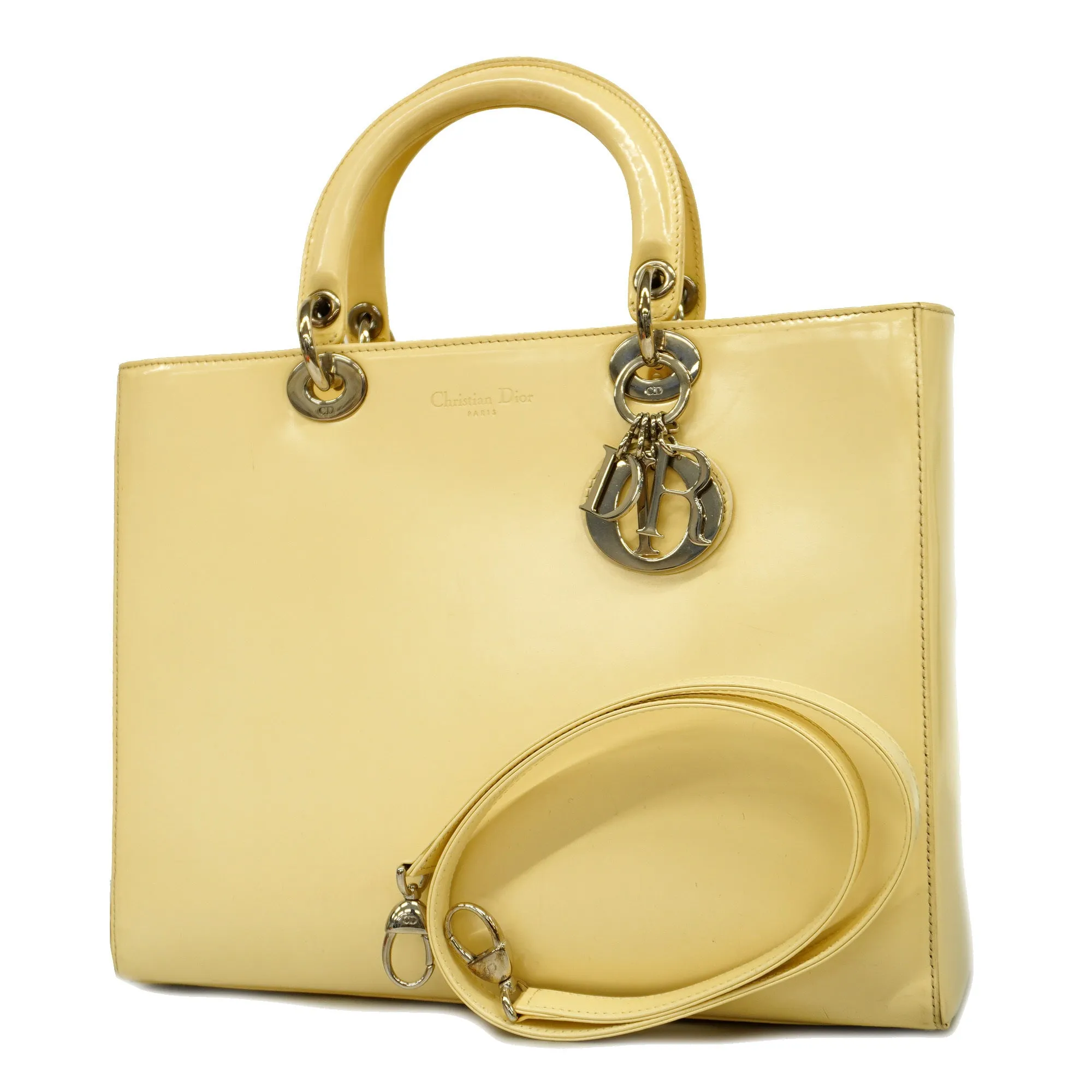 CHRISTIAN DIORAuth  Lady Dior 2WAY Bag Cannage Women's Leather Handbag,Shoulder