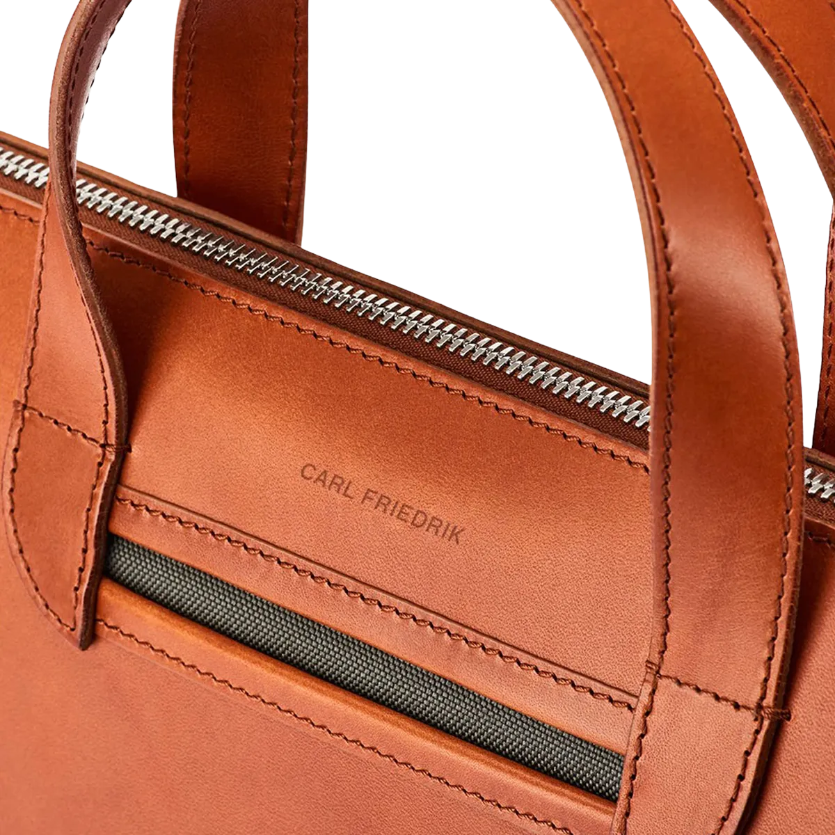 Cognac Vachetta Leather Vallance Slim Briefcase