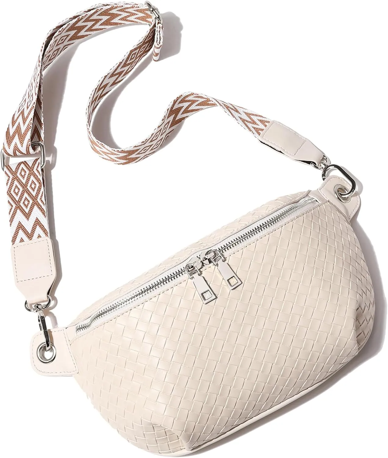 Crossbody Sling Bag Purse for Women - Small Chest Fanny Pack Trendy Travel Faux Leather Cross Body Bags with Adjustable Strap