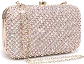 Dasein Womens Rhinestone Clutch Purse Sparkling Evening Bag with Crystal Clasp for Formal Prom Party Wedding