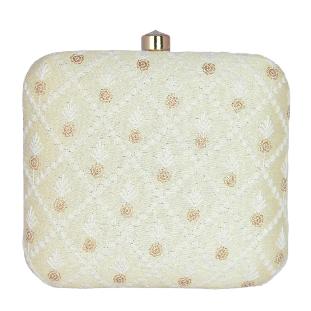 Diamond Shape Embroidered Clutch