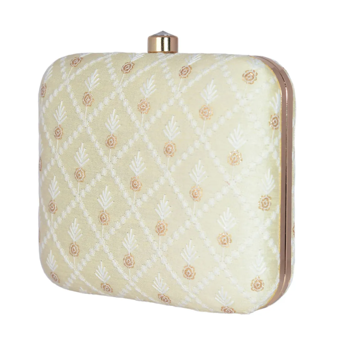 Diamond Shape Embroidered Clutch