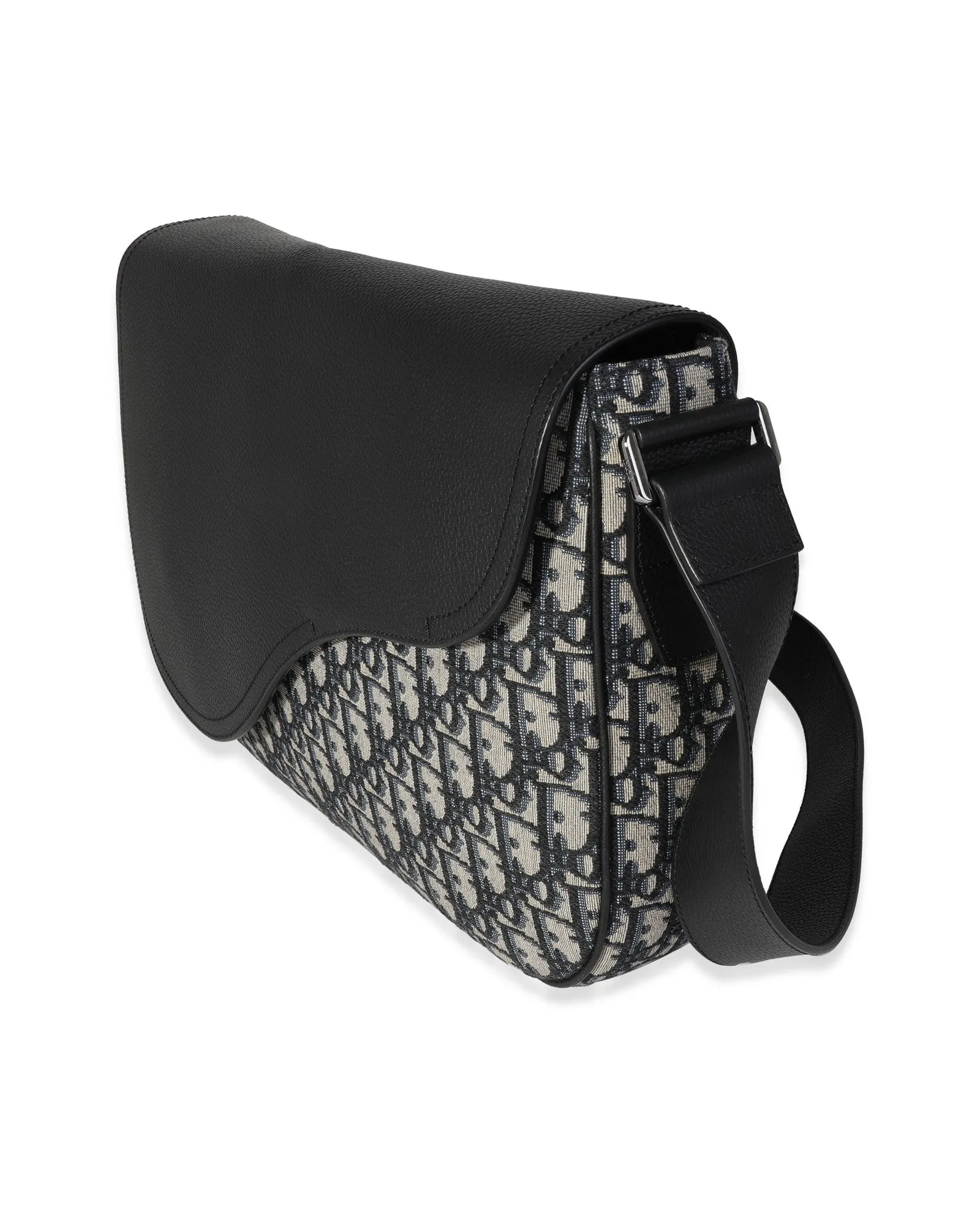 Dior Blue Oblique & Leather Saddle Messenger Bag