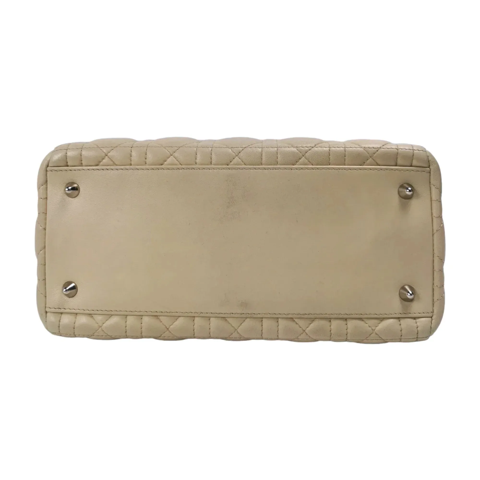 Dior Lady Dior Medium Beige Cannage Lambskin Gold