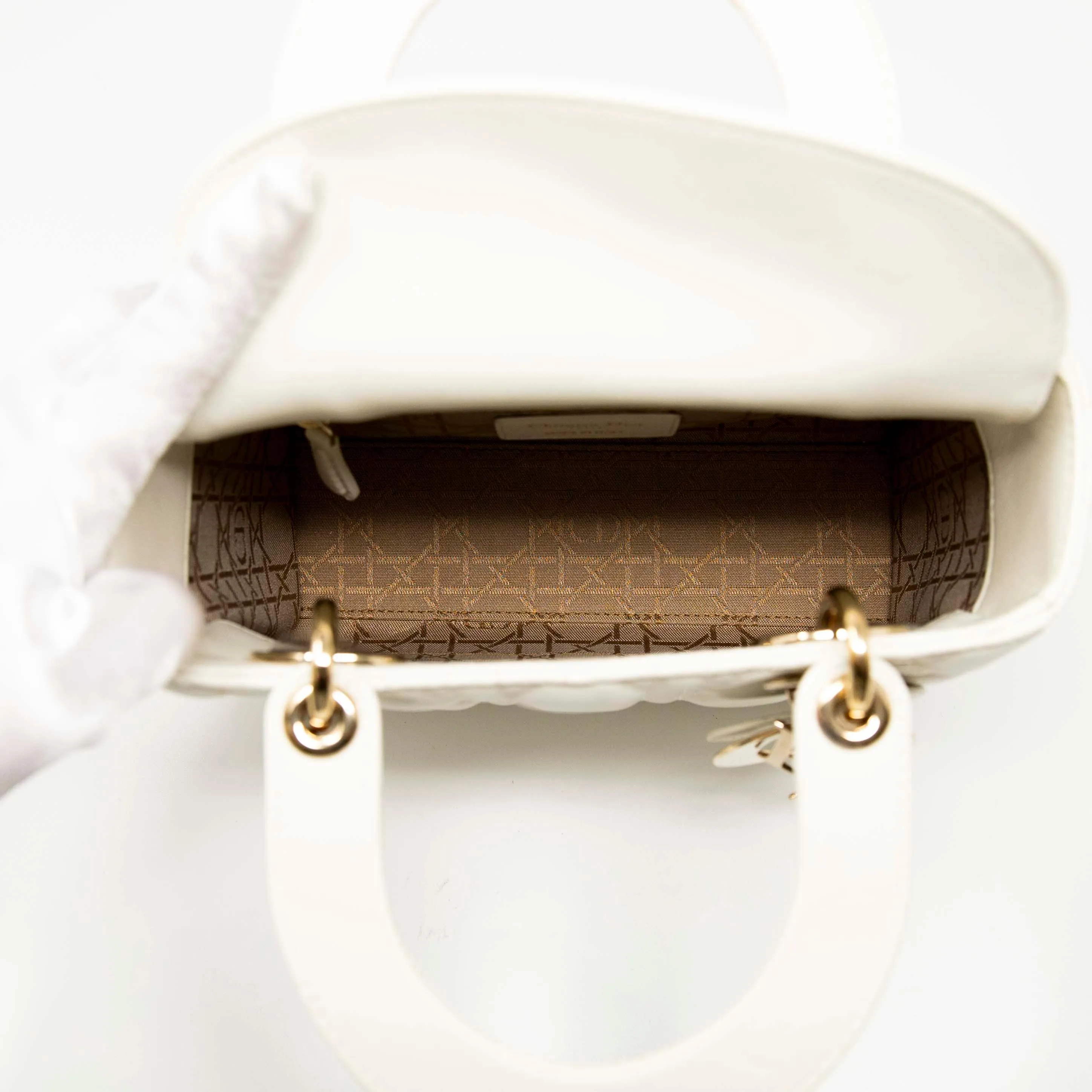 Dior White Small Lady Dior My ABCDior Bag