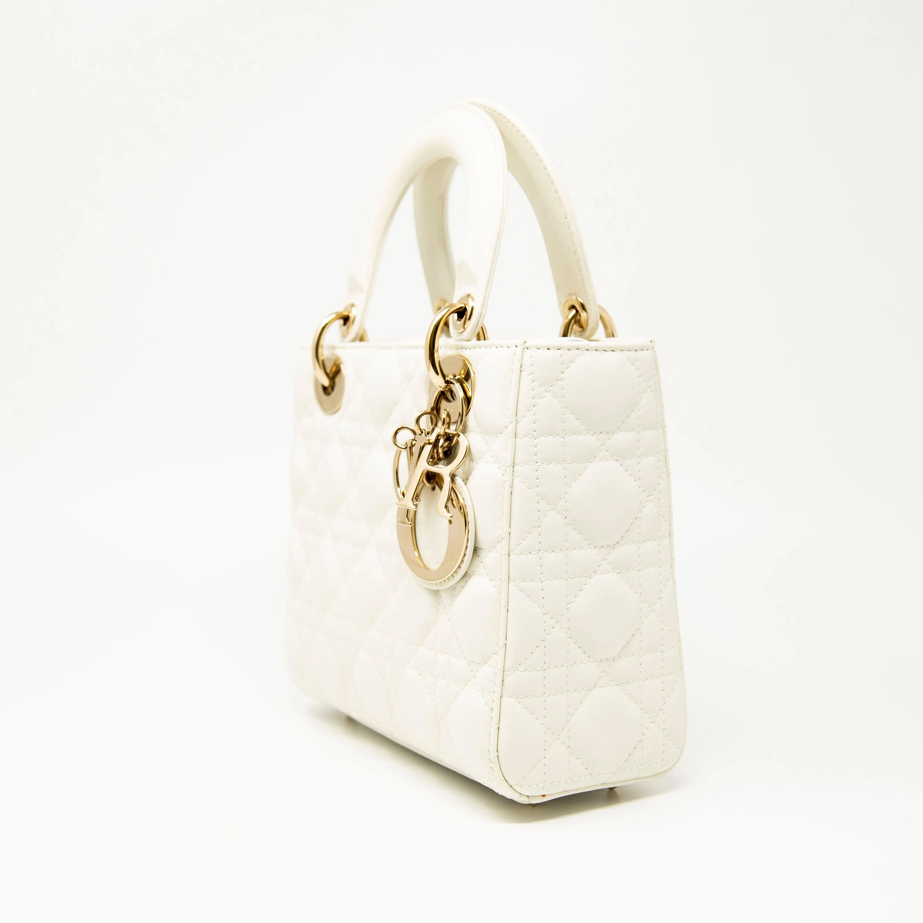 Dior White Small Lady Dior My ABCDior Bag