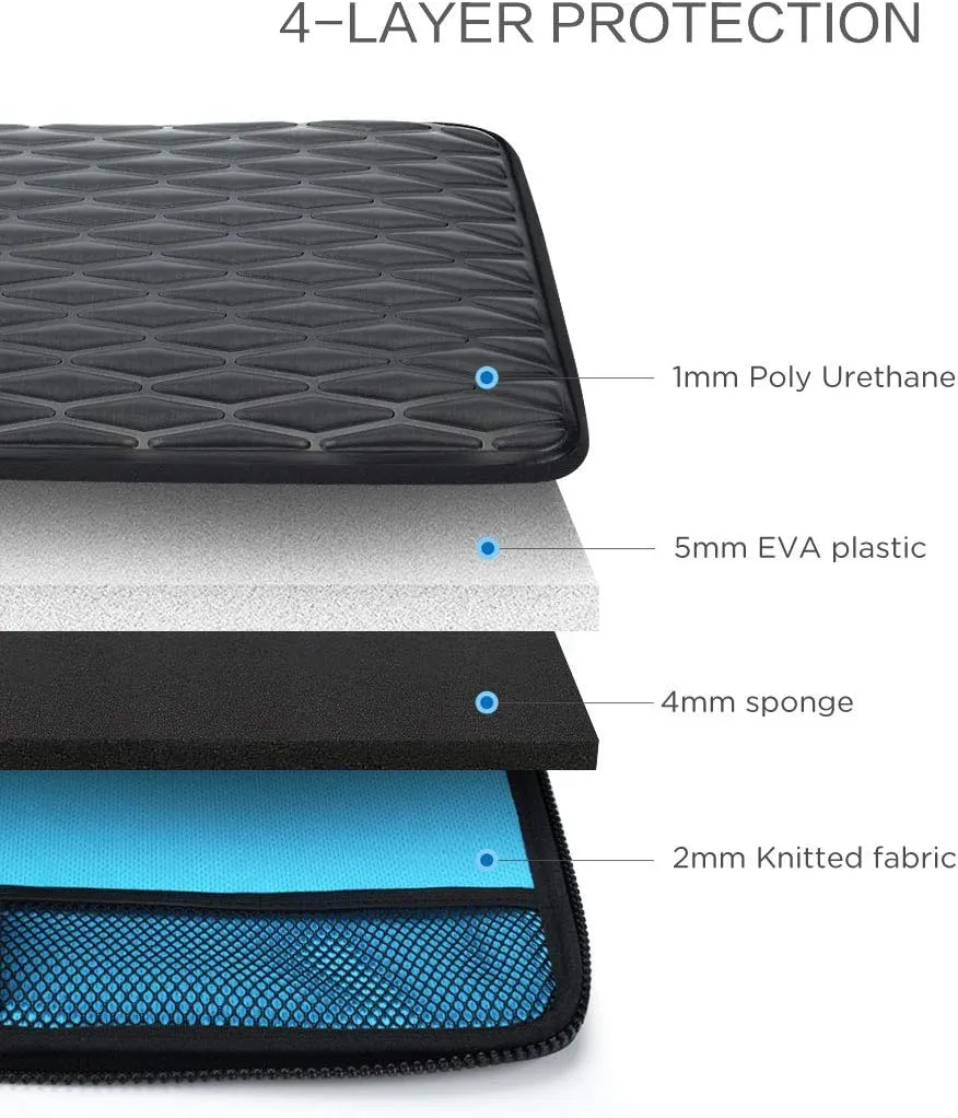 DOMISO 15.6 Inch Shockproof Waterproof Laptop Sleeve Lightweight Soft EVA Tablet Case for 15.6" Laptops/Apple/Lenovo IdeaPad/Acer Aspire E15 / HP ENVY 15 / Dell, Black