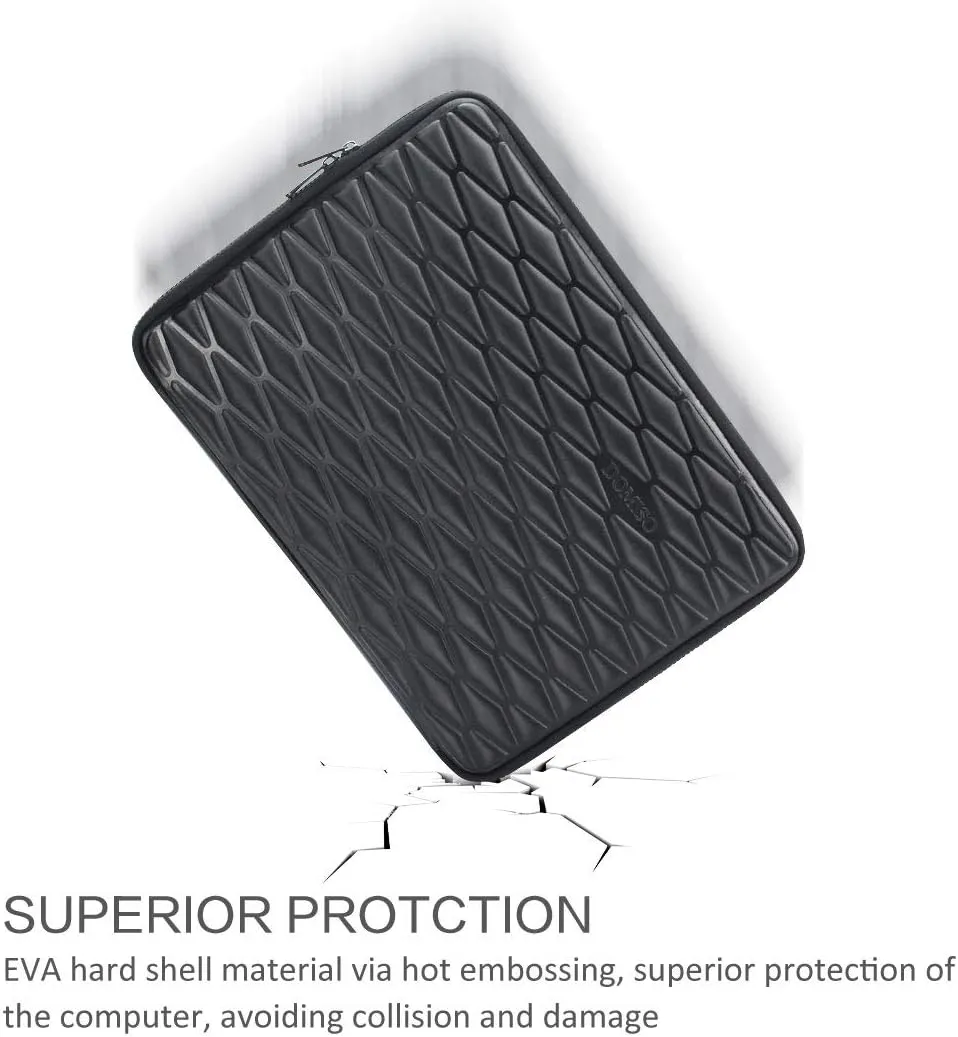 DOMISO 15.6 Inch Shockproof Waterproof Laptop Sleeve Lightweight Soft EVA Tablet Case for 15.6" Laptops/Apple/Lenovo IdeaPad/Acer Aspire E15 / HP ENVY 15 / Dell, Black