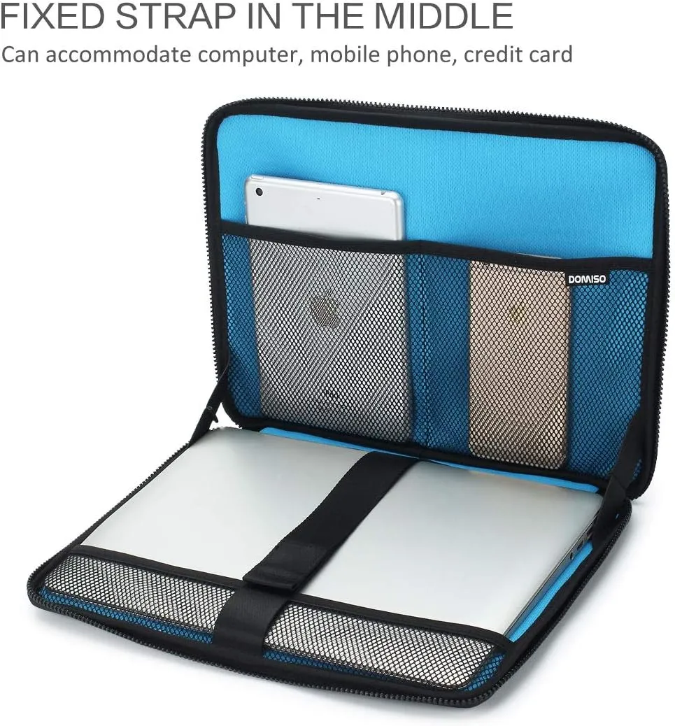 DOMISO 15.6 Inch Shockproof Waterproof Laptop Sleeve Lightweight Soft EVA Tablet Case for 15.6" Laptops/Apple/Lenovo IdeaPad/Acer Aspire E15 / HP ENVY 15 / Dell, Black