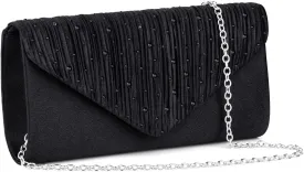 Evening Bag Clutch Purses for Women, Rhinestones Purse, Sparkling Envelope Evening Bag with Detachable Chain