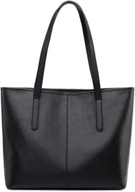 FITDON Tote Bag with Zip for Women, Faux Leather Top Handle Handbags Ladies Shoulder Bag for Work Travel Shopping