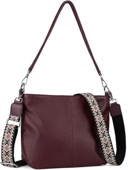 Genuine Leather Purse for Women, Women's Handbags Hobo Bag, Soft Leather Crossbody with Adjustable Wide Strap
