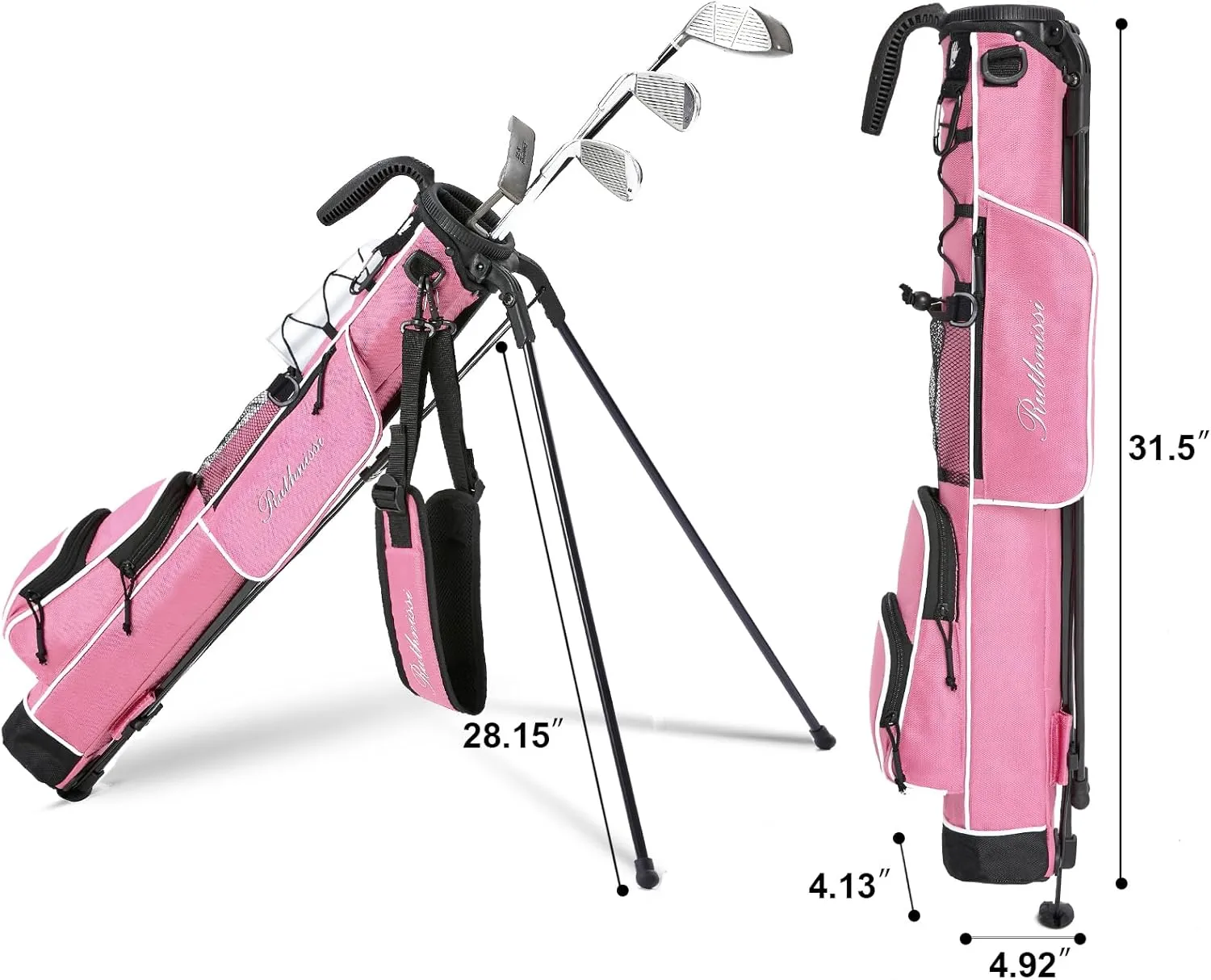 Golf Stand Bag, Lightweight Golf Easy Carry Bag with Padded StrapDurable Pitch n Putt Golf Bag, Practice Ranger Sunday Golf Bag for Men&Women