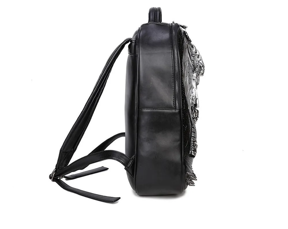 Halloween Backpack Punk Rivets Waterproof 3D Ghost Skull Crown Laptop Computer Knapsack