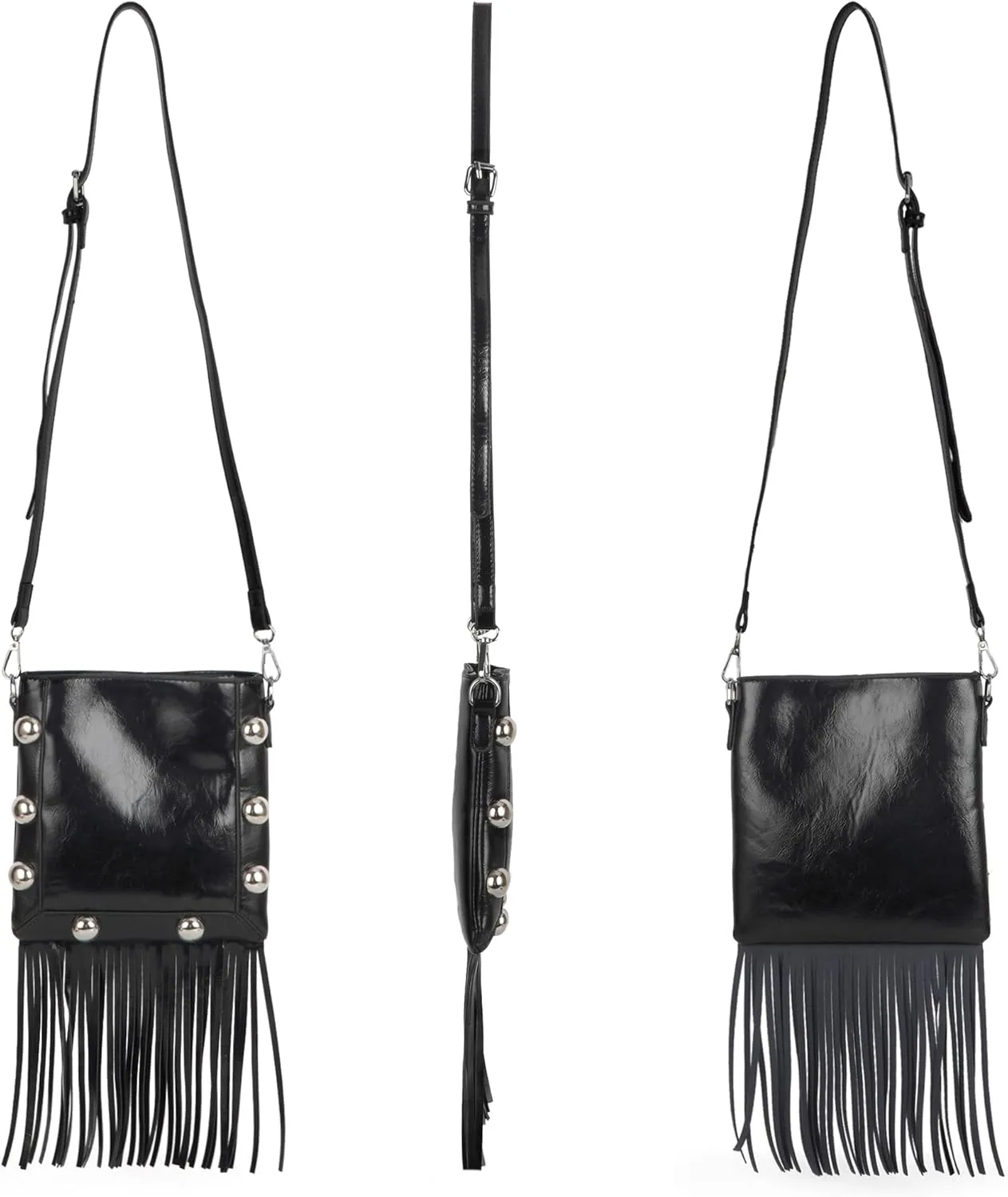 Hoce Womens Leather Fringe Messenger Bag Large Hobo Crossbody Tassel Shoulder Bags, Gift for Mom Wife Girlfriend