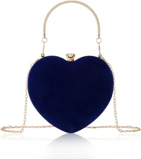 Lanpet Women Heart Shaped Evening Bag Mini Clutch Purse Chain Strap Shoulder Bag Handbag for Wedding Cocktail Party 