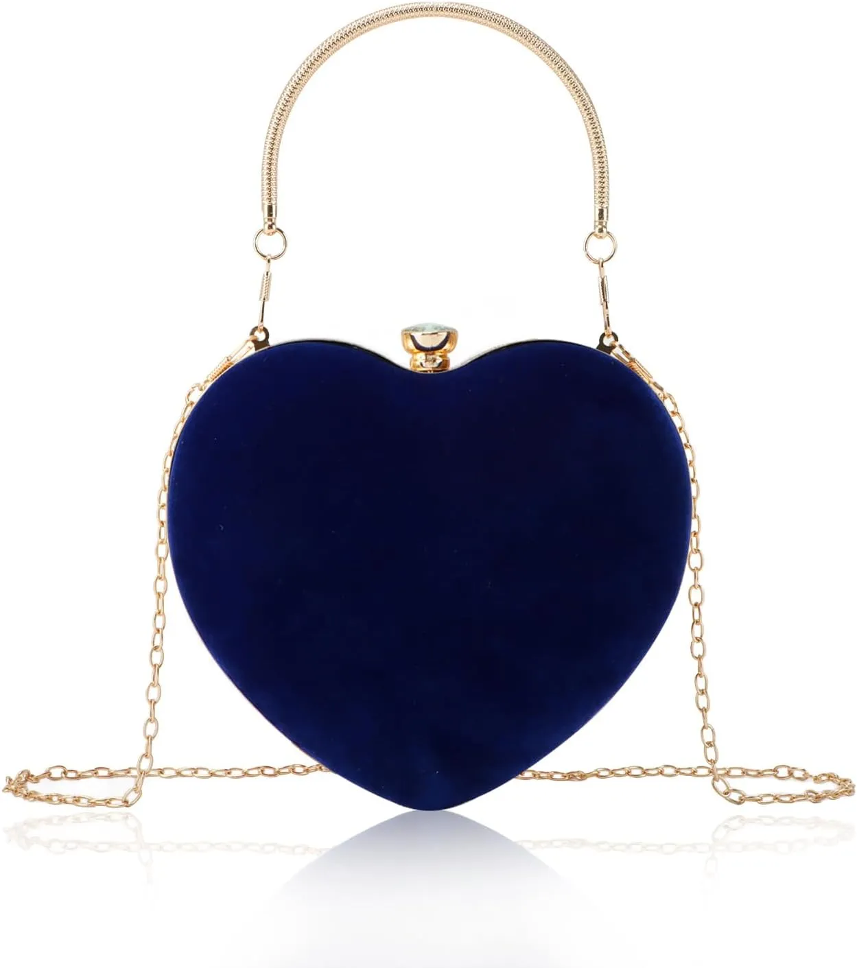Lanpet Women Heart Shaped Evening Bag Mini Clutch Purse Chain Strap Shoulder Bag Handbag for Wedding Cocktail Party 
