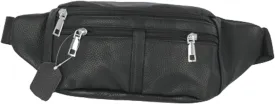 leather Fanny pack, Outdoor travel waist Pack Cowhide Leather Large Size 6 Pockets waist bag.Suitable for outdoor mountaineering, travel, camping, cycling, running, etc.black-C