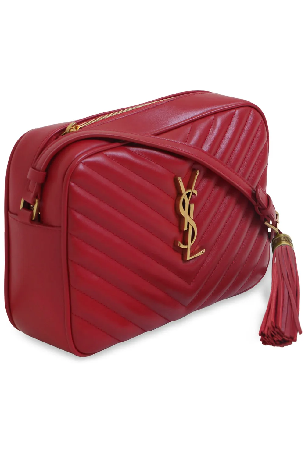 LOU QUILTED CAMERA BAG | ROUGE EROS/GOLD