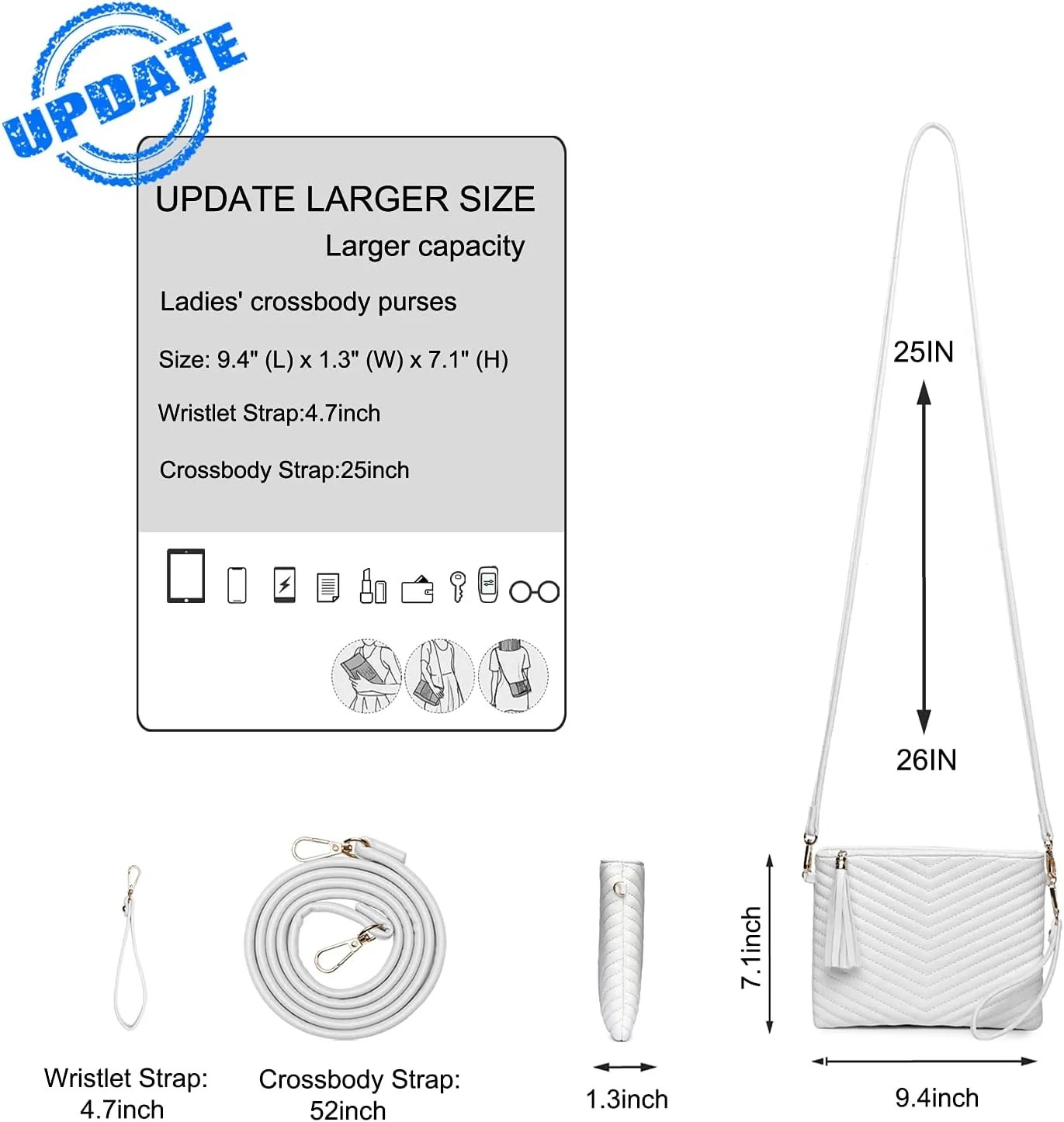 LYPULY Small Crossbody Bags for Women, Trendy Vegan Leather Shoulder Purses, Clutch Wallet with Wristlet Strap