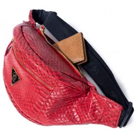 Mint Python Fanny Pack (Red)