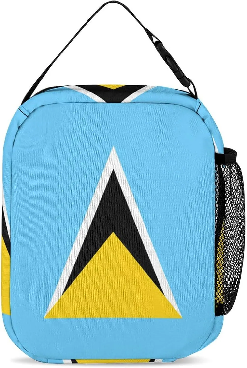 National Flag of Saint Lucia Backpack Portable Meal Bag, Stationery Bag Set, Sturdy And Durable