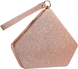 NEW Retails $55 CORIOS Women Evening Bag Sequin Clutch Bag Bridal Wedding Purse Ladies Sparkly Handbag Glitter Pentagon Shoulder Bag, Color Champagne