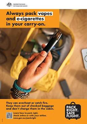 Packing vapes and e-cigarettes poster