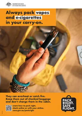 Packing vapes and e-cigarettes poster