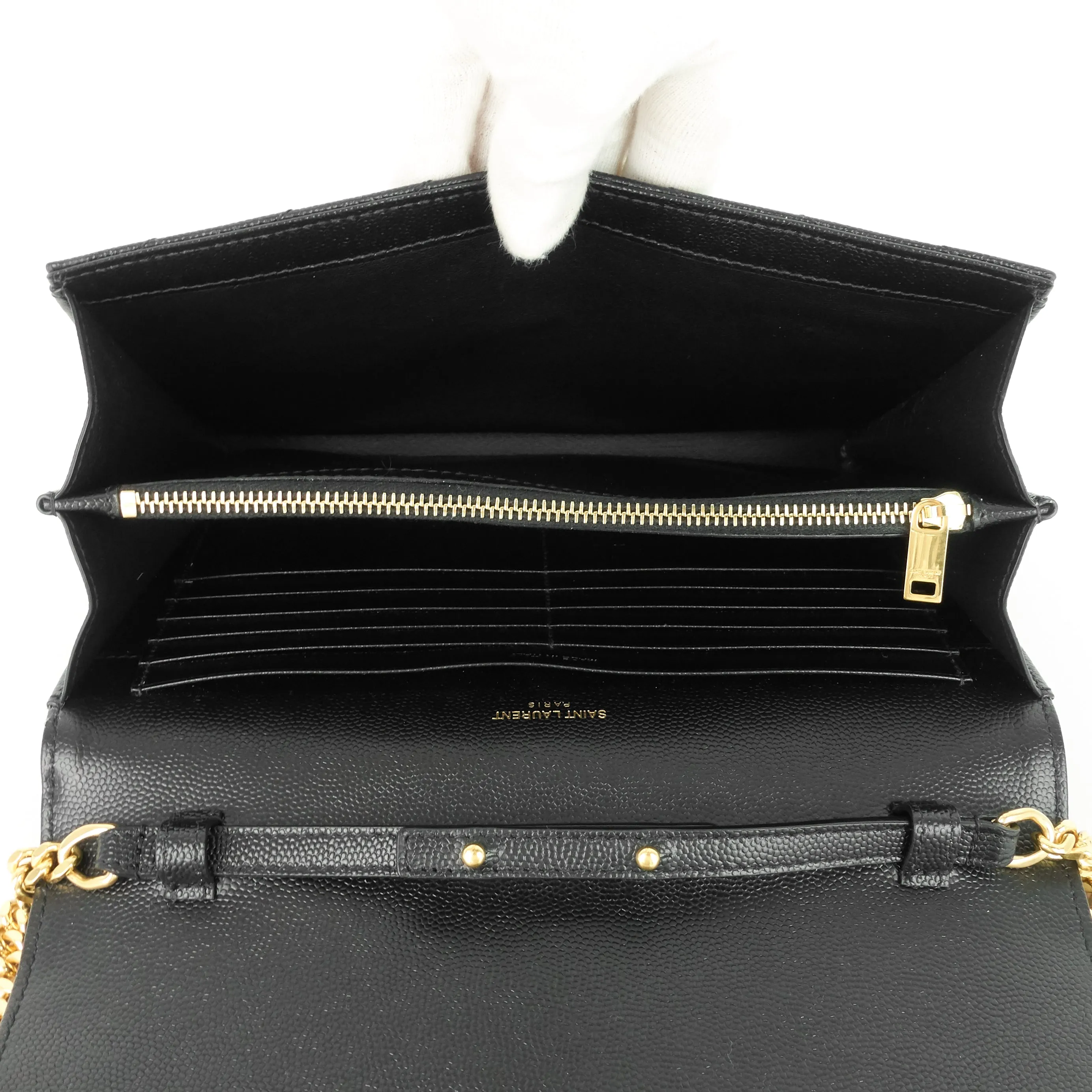 Quilted Grain de Poudre Monogram Chain Wallet Bag