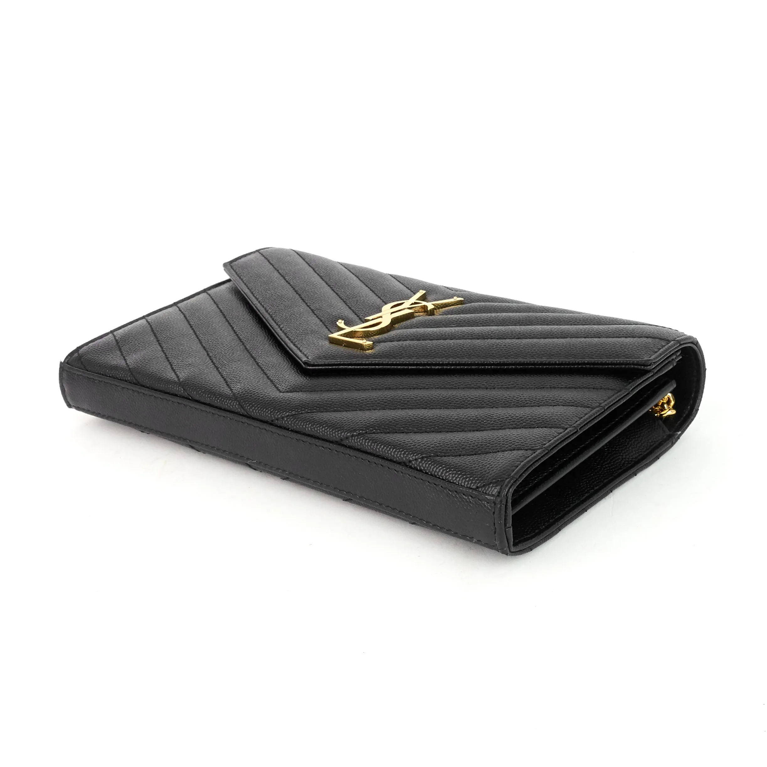 Quilted Grain de Poudre Monogram Chain Wallet Bag