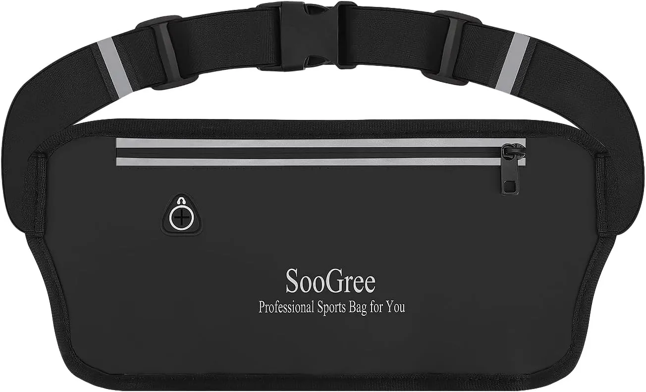 Running Belt Fanny Pack for Women Men Waterproof Waist Pack Runners Bag Slim Money belt Phone Holder for Sports Hiking Traveling Adjustable Strap Workout Pouch Lightweight Walking Jogging