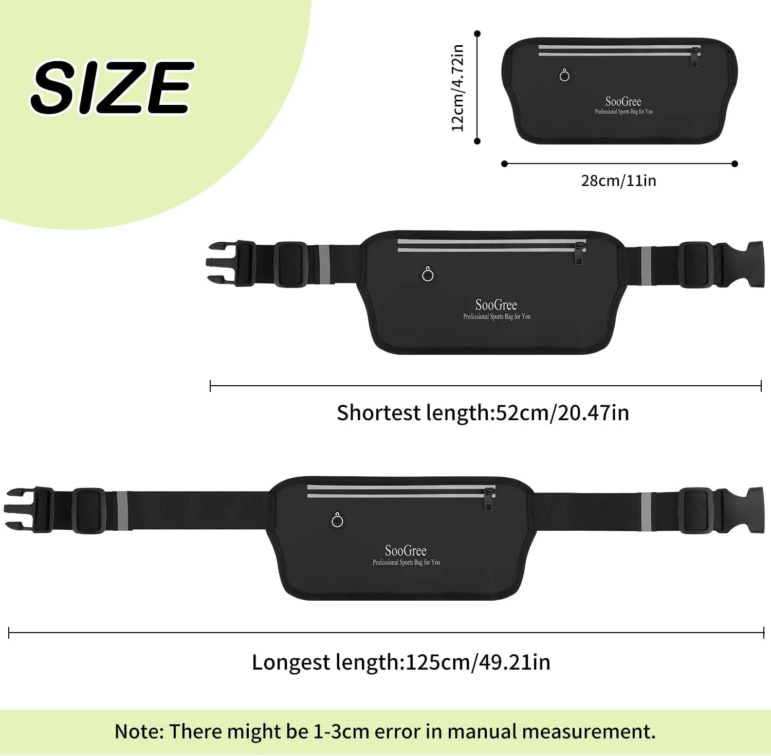 Running Belt Fanny Pack for Women Men Waterproof Waist Pack Runners Bag Slim Money belt Phone Holder for Sports Hiking Traveling Adjustable Strap Workout Pouch Lightweight Walking Jogging